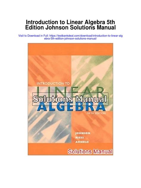 Introduction to linear algebra johnson solution manual. - John deere 4010 traktor teile handbuch.