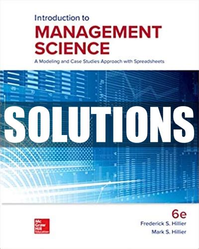 Introduction to management science solutions manual hillier. - Manual for compair cyclon 218 compressor.