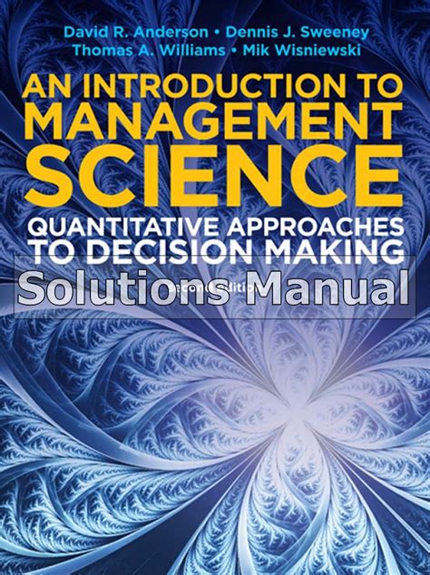 Introduction to management science solutions manual. - Jochen gerz, in case we meet.