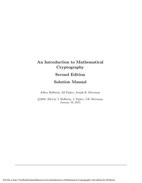 Introduction to mathematical cryptography solution manual. - Lister hr3 marine diesel engines manual.
