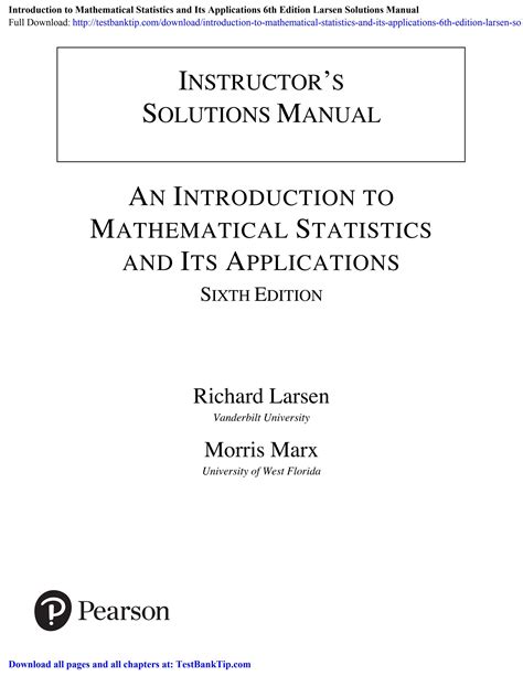 Introduction to mathematical statistics solutions manual larsen. - 2rz e toyota hiace engine service manual.