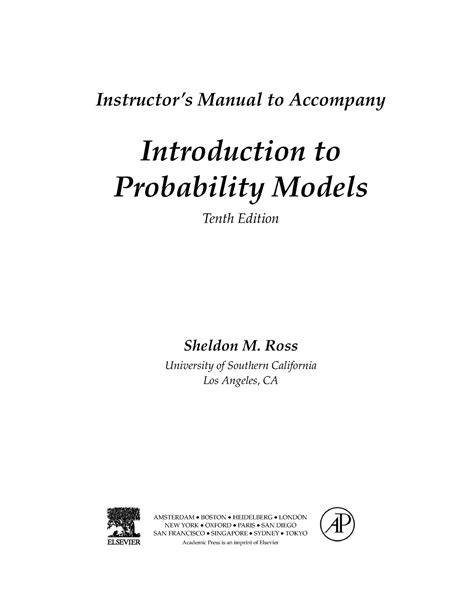Introduction to probability models 10th edition solution manual. - Aspectos socio-demográficos de la población del municipio gral. bernardino caballero.