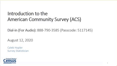 Introduction to the American Community Survey (ACS)