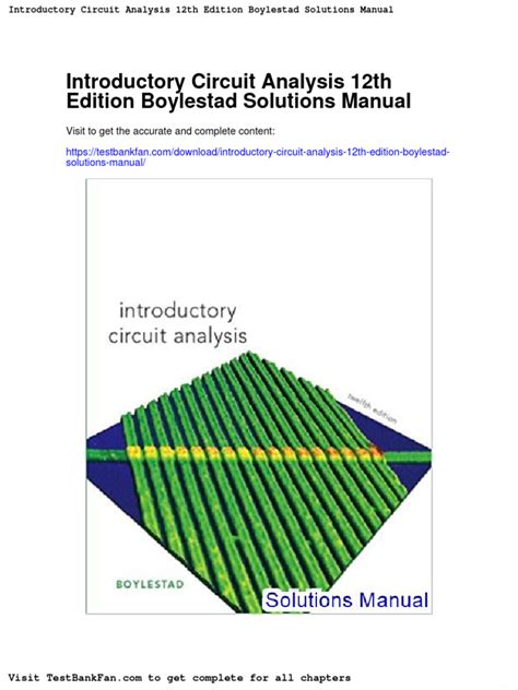 Introductory circuit analysis 12th edition boylestad manual. - Análisis de la gloria de don ramiro..