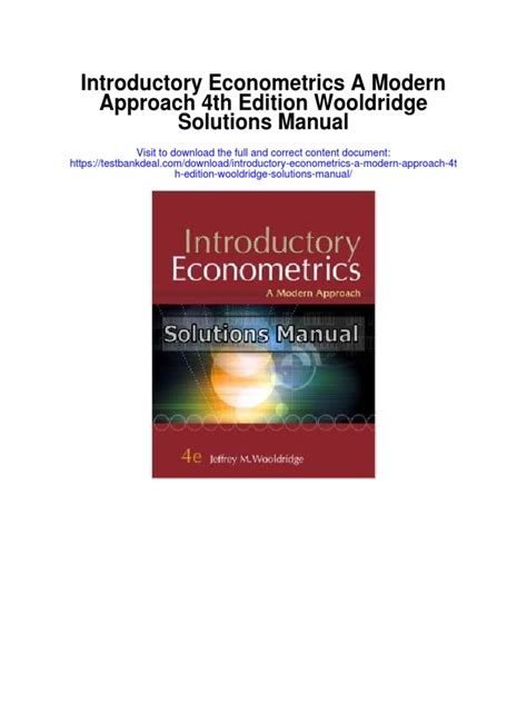 Introductory econometrics 4e wooldridge solution manual. - 98 vw golf mk3 service manual.