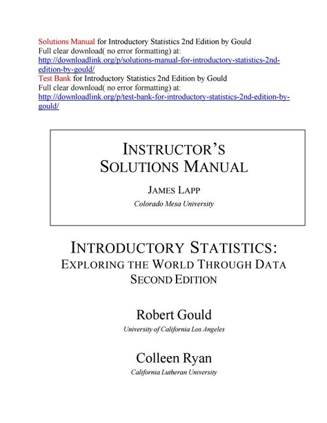 Introductory statistics 2nd edition instructors solutions manual. - Ford 2008 f 250 350 450 550 werkstatthandbuch band 1.