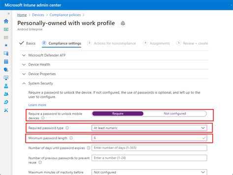 Intune android compliance policy password complexity.  Am I understanding c...