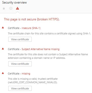 Invalid self signed SSL cert - "Subject Alternative Name Missing"