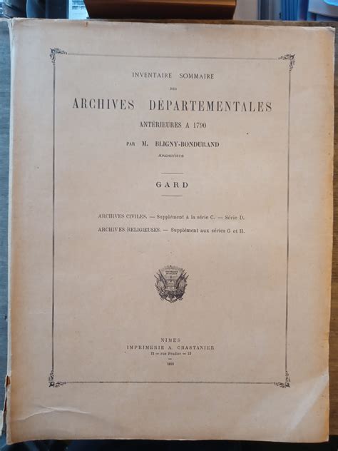Inventaire sommaire des archives départementals antérieures à 1790, gard. - Webasto thermo top c owners manual.