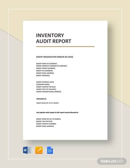 Inventory Audit Report Sample