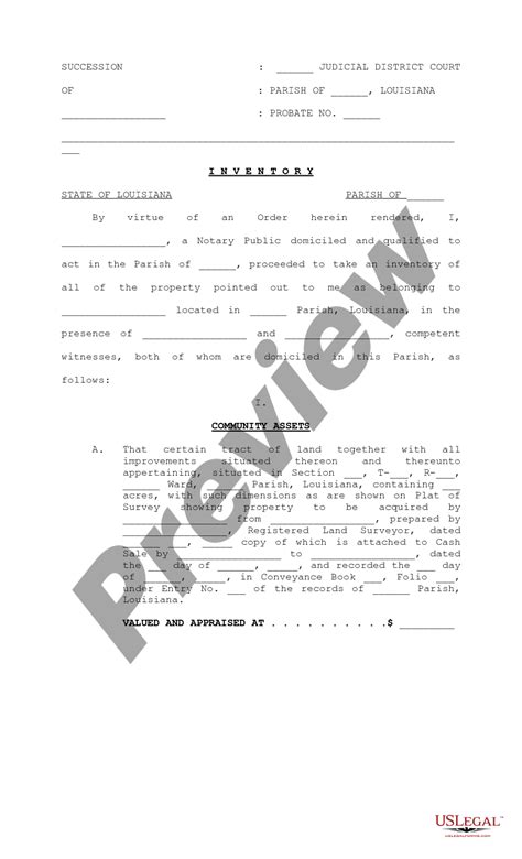 Inventory Probate Form With Will US Legal Forms