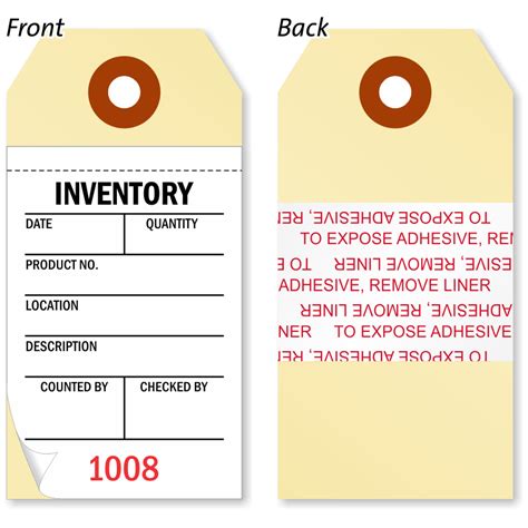 Inventory Tags and Inventory Labels
