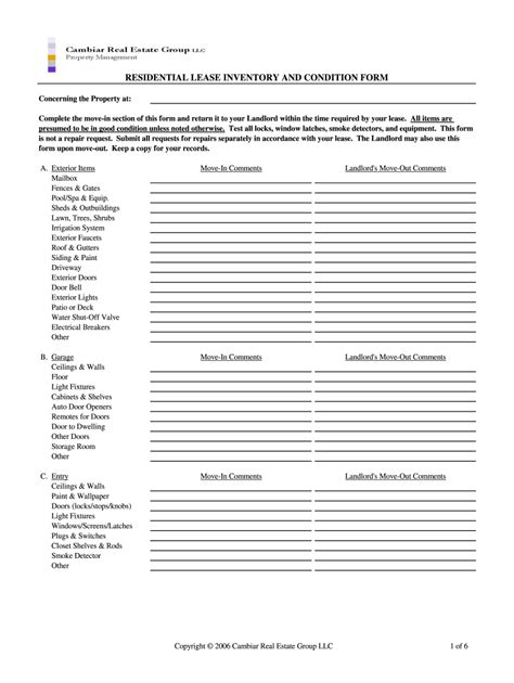 Inventory and Condition Form Example Filled Out airSlate SignNow