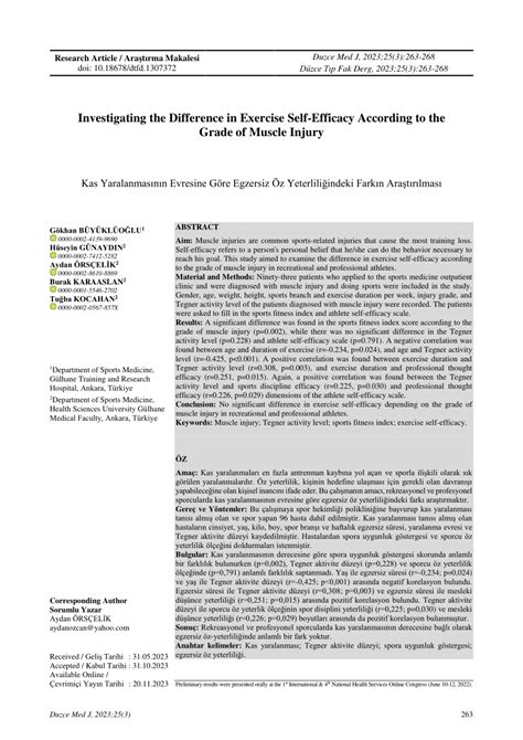 Investigating the Difference in Exercise Self-Efficacy According to. 