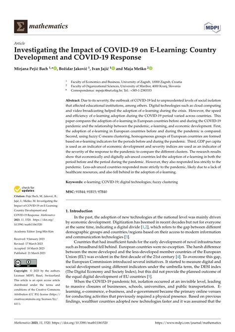 Investigating the Impact of COVID-19 on E-Learning: Country …