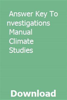 Investigations manual climate studies answer key. - Hitachi 62vs69 lcd rear projection television repair manual.