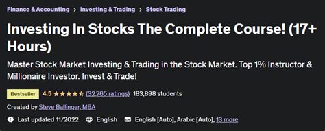 Investing In Stocks The Complete Course! (11 Hour) Udemy …