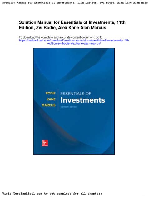 Investment bodie kane marcus solutions manual. - 2003 indmar assault 310 engine manual.