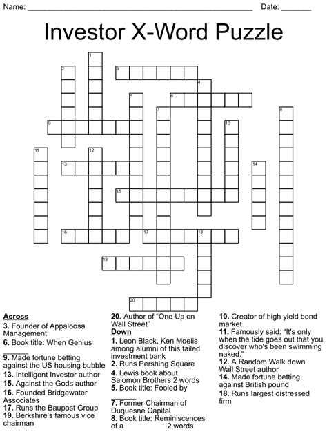 We found 13 answers for the crossword clue Investor. A furth