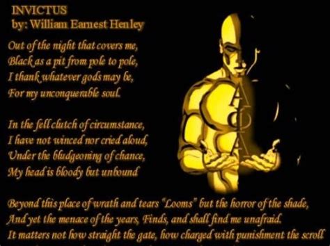 Each with histories going back almost 100 years (Michigan's chapter of Alpha Phi Alpha just celebrated their 100 year anniversary last week) over time each had garnered its own niche among black men. ... And I turn to the poem "Invictus" by Ernest Henley, a poem I learned while pledging. The second stanza: In the fell clutch of circumstance.. 