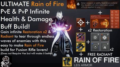 Many Warlock builds can claim to be the best in Destiny 2, but this one is my particular favourite. Destiny 2 has many levels of PvE content from raids and dungeons up to GM Nightfalls.. This Well of Radiance build includes Phoenix Protocol and Polaris Lance to allow you to bunker down and burn enemies with piles of scorch stacks.. 