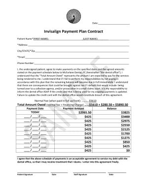 Invisalign payment plan. Invisalign doesn’t have any company-wide payment plan policies — they leave it up to each provider. So, speak with your dentist or orthodontist to see what types of financing they offer. Many offices partner with specific third-party companies like CareCredit or beWell to break Invisalign costs into more manageable payments. 