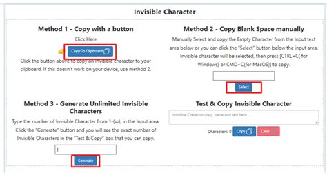Invisible symbol copy.  Invisible character by Prepostseo allows you to generate invi...
