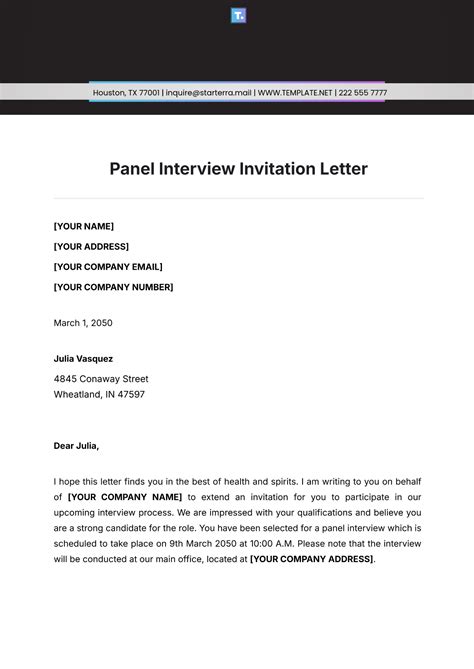 Invitation letter for interview panel members. .  <a href=https://peree...