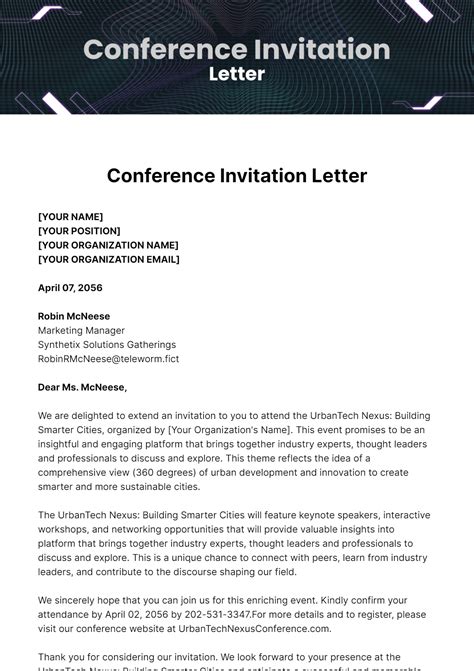 Invitation to the conference letter sample.  Compare your ideas with those on the...