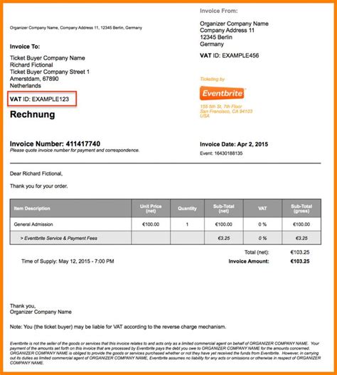 Invoice Example Euro Sample Eu Form Template Format Letsgonepal For