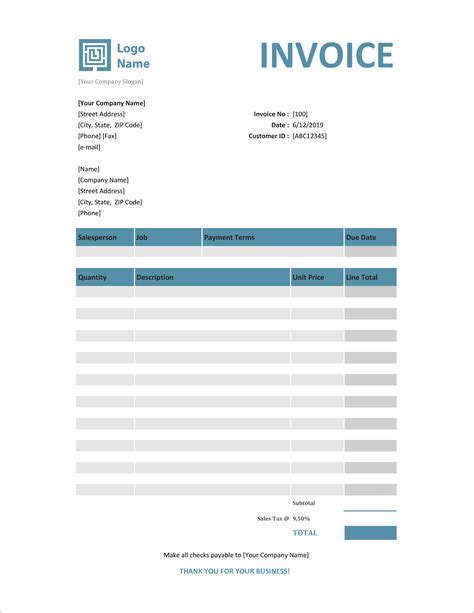 Invoice Template Download Excel invoice example