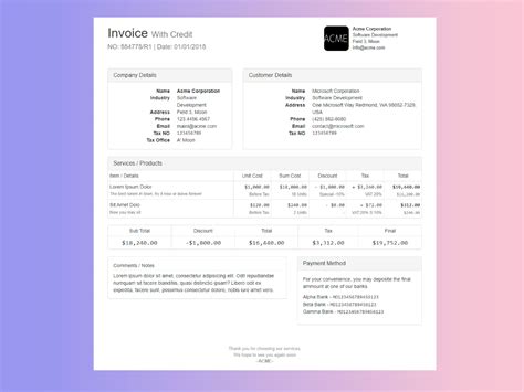 Invoice Template Html Code Invoice Example Css Invoice Template