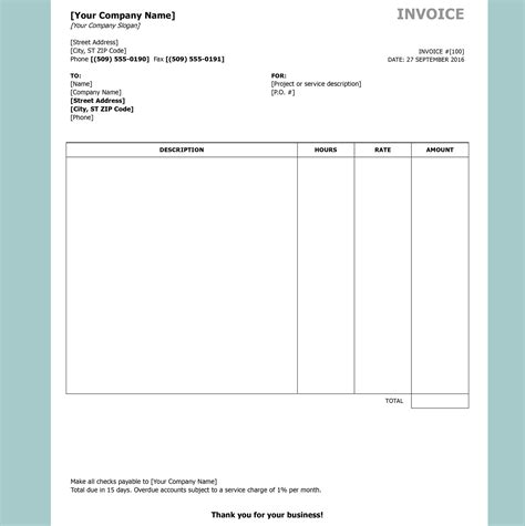 Invoice Template Open Office
