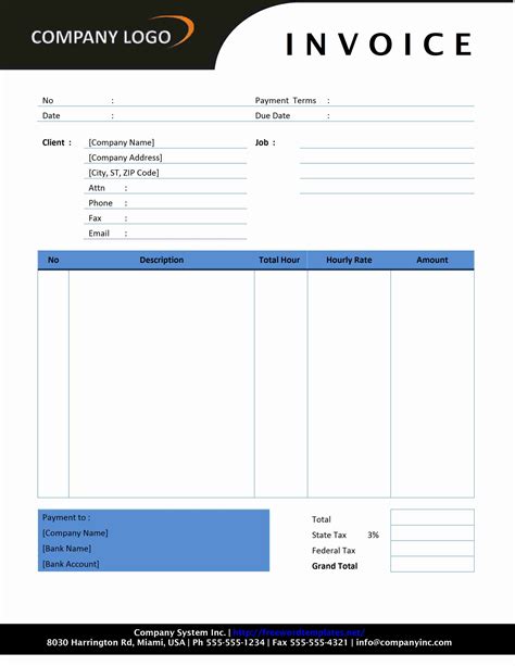 Invoice Template Word Download