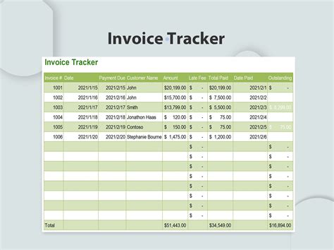Invoice Tracking Template In Exce