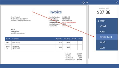 InvoiceASAP Payments Taking a Payment with Credit Card on the Web