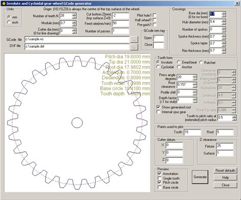 Involute And Cycloidal Gear Designer Gcode Generator