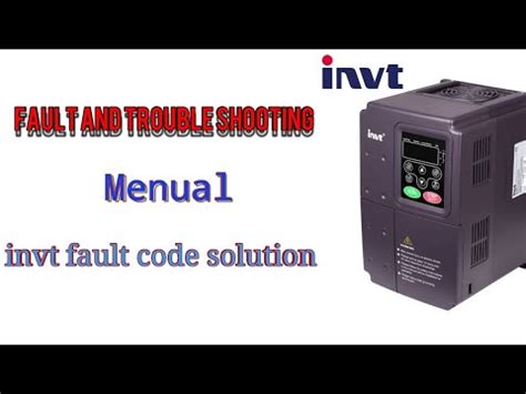 Invt fault codes. 5 HP model VSR48013 20CEB), detailing each error code, its meaning...