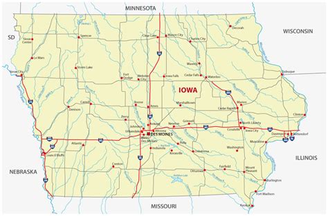 Iowa Map Guide of the World