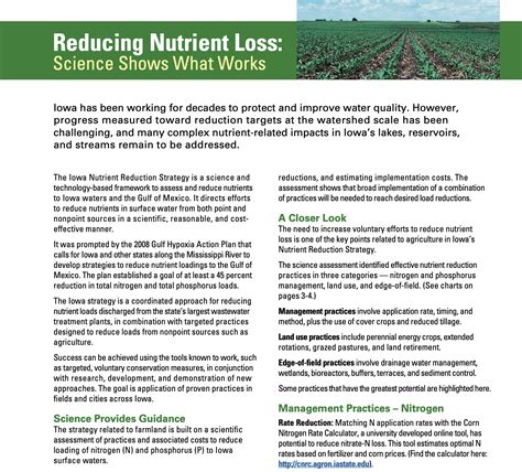 Iowa Strategy to Reduce Nutrient Loss: Nitrogen Practices