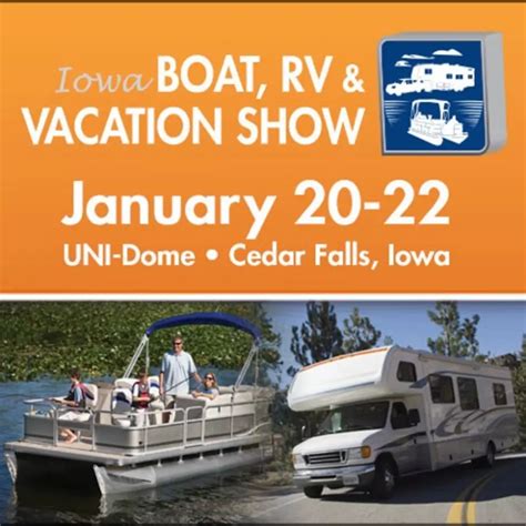 Iowa boat and rv show. Campers Boats Outdoor Activities Come On In To The Great Outdoors! February 22-25, 2024. 76th Omaha International Boat Sports & Travel Show. CHI Health Center 455 North 10th Street Omaha, NE. Show Hours. Thursday, February 22, 2024: 5:00 p.m. – 9:00 p.m. Friday, February 23, 2024: 12:00 p.m. – 9:00 p.m. 
