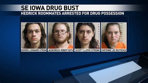 Iowa drug bust. Infinite Scroll Enabled. PELLA, Iowa —. Two people from Pella are facing charges after a month-long drug investigation. Authorities say during the bust, they found a variety of drugs, including ... 