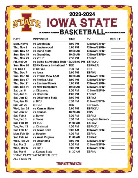 Iowa state women's basketball television schedule. Things To Know About Iowa state women's basketball television schedule. 