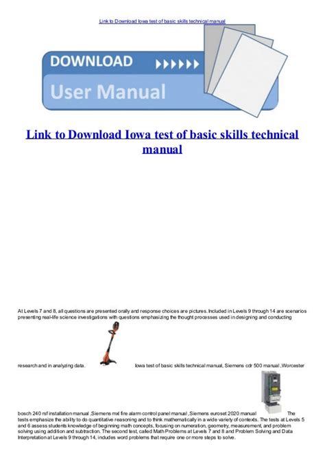 Iowa testofbasicskillstechnicalmanualhtml