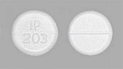 Ip 203 tablet. According to Drugs.com, there are two possibilities for what a pill imprinted with “IP 203” contains. If it is a round, white pill, it contains 325 mg of acetaminophen and 5 mg of ... 