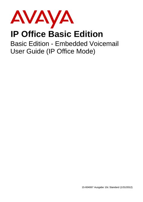 Ip office embedded voicemail user guide. - 05 kawasaki zzr 1200 download del manuale di riparazione.