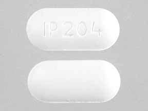 Pill Imprint IP 204. This white elliptical / oval pill with 