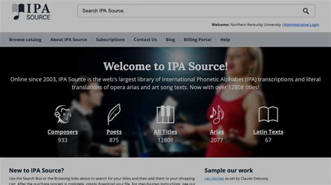 Interface IPA Source recently launched a new Web interface, offering users a much improved search and browse experience. Users are able to do a keyword search of the entire library via a single search box at the top of every page; results are then sorted by type of match (composer, song title, poet, and poem).. 