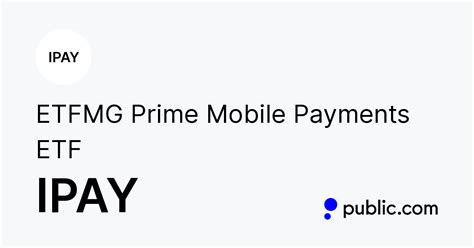 Overview Sectors | IPAY U.S.: NYSE Arca ETFMG Prime Mobile Payments ETF Watch list Set a price target alert After Hours Last Updated: Nov 24, 2023 4:04 p.m. EST Delayed quote $ 43.25 1.92 4.65%...