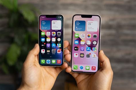 Iphone 13 vs 13 mini. The display has rounded corners that follow a beautiful curved design, and these corners are within a standard rectangle. When measured as a standard rectangular shape, the screen is 6.06 inches (iPhone 14, iPhone 13), 6.12 inches (iPhone 15, iPhone 15 Pro), 6.68 inches (iPhone 14 Plus) or 6.69 inches (iPhone 15 Plus, iPhone 15 Pro Max) diagonally. 